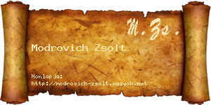 Modrovich Zsolt névjegykártya